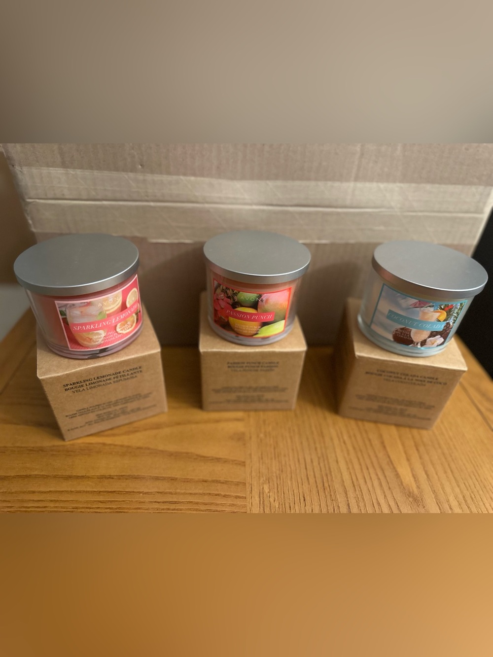Avon Candle Bundle Three Wick Candles NIB Three Different Scents